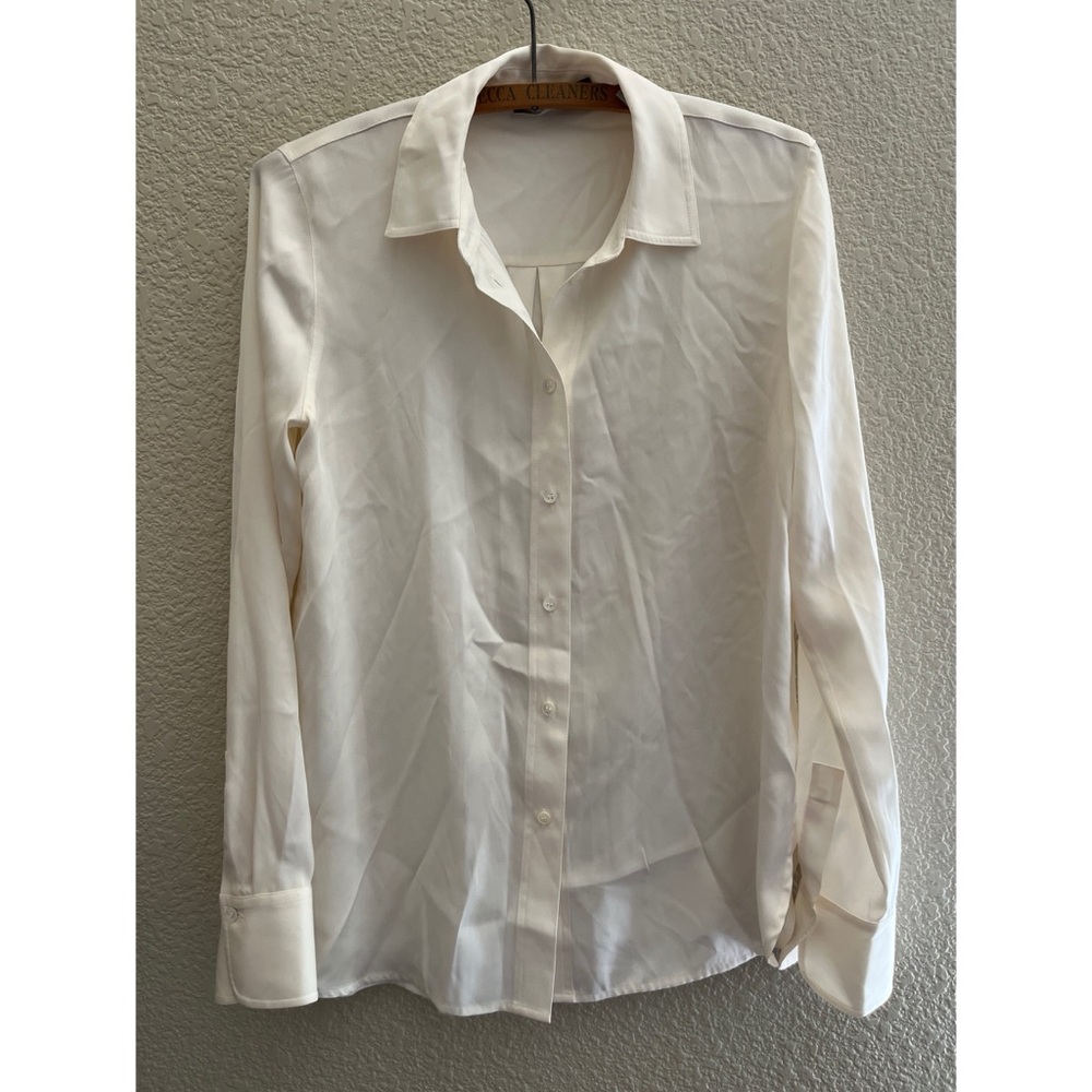 Vince Cream Silk Blend Button Down Women’s Size Small